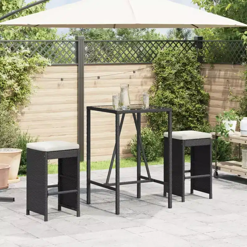 vidaXL Garden Bar Stool Set of 6 PE rattan Standard