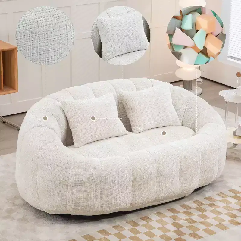 TUYOHW High-Back Bean Bag Chair, Durable Floor Sofa for Full-Body Support, Comfy Lazy Sofa Chair for Adults and Kids in Living Room