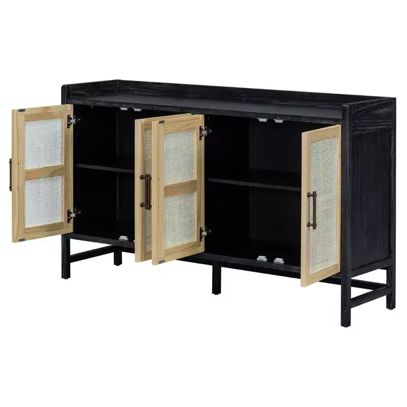 Sideboard Buffet Cabinet with Rattan Doors - 60