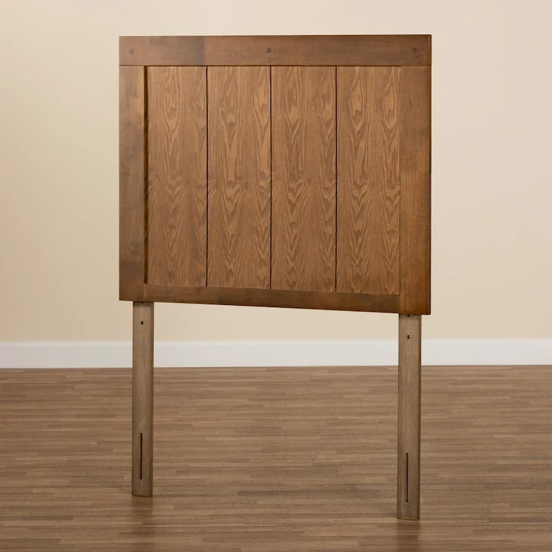 Patwin Transitional Ash Walnut Finished Wood Headboard