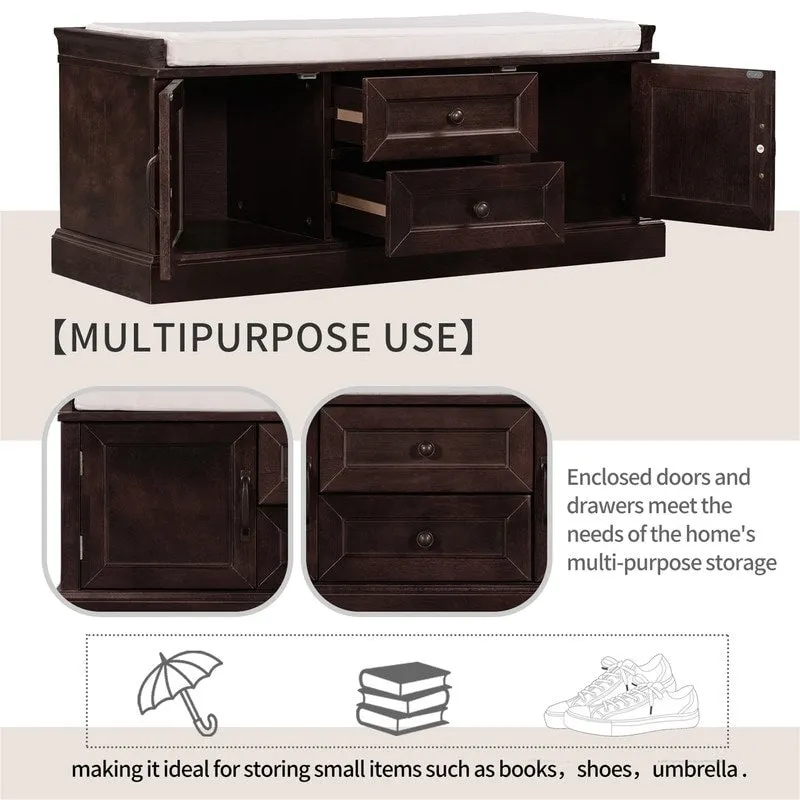Shoe stool, 2 drawers, 2, removable pads, living room locker, entrance