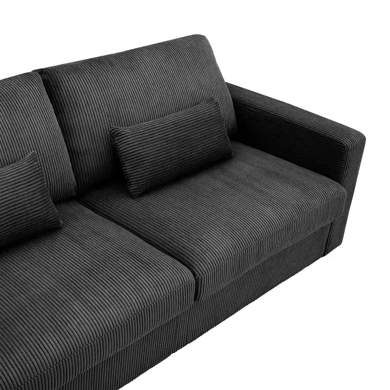 Modern Fabric Upholstered Loveseat with Removable Covers