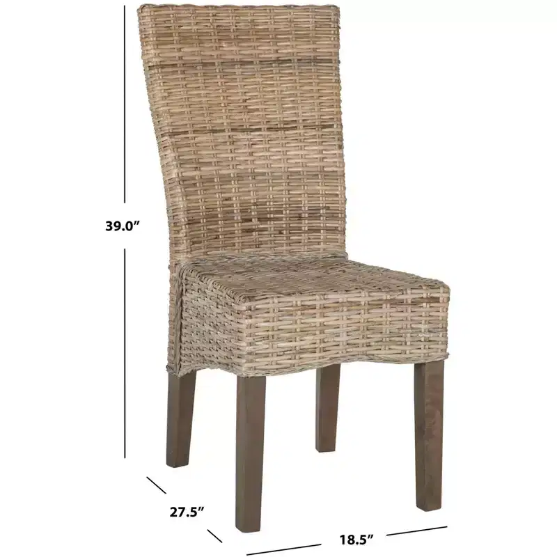 Ozias 19 H Wicker Dining Chair (Set of 2) - SEA8014 - Safavieh