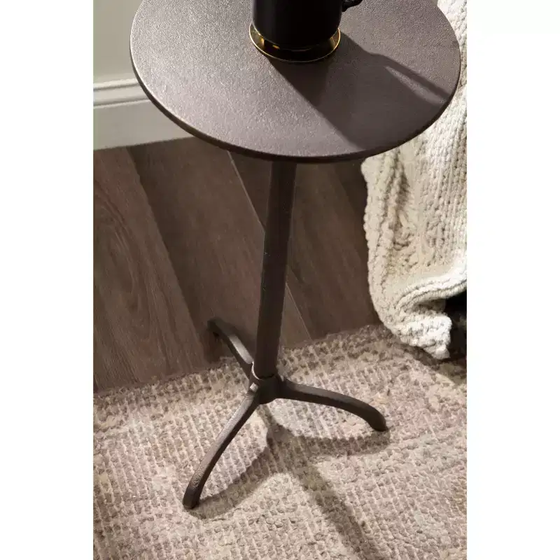 Kate and Laurel Henshall Metal Round Side Table, Bronze, 12x12x24