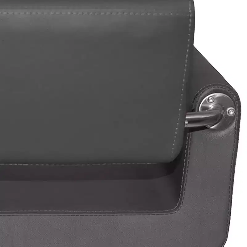 Professional Salon Styling Chair High-Density Foam Steel Frame 360° Swivel Gray Vinyl