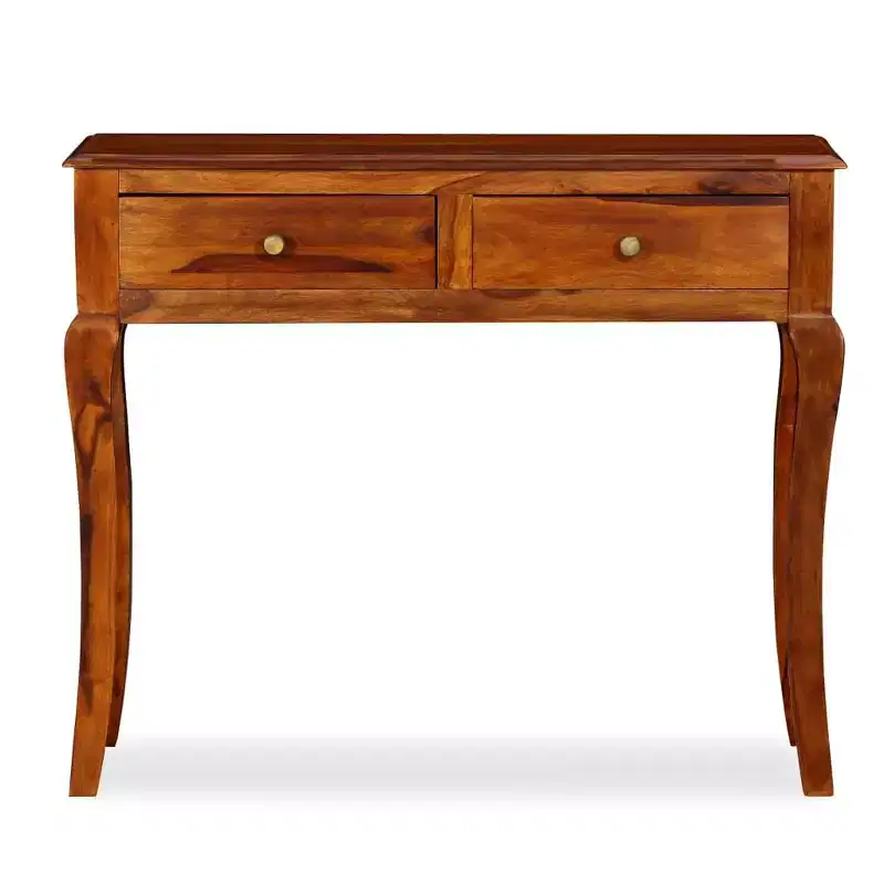 Console Table Acacia Wood Natural Solid Acacia Wood Medium - Brown