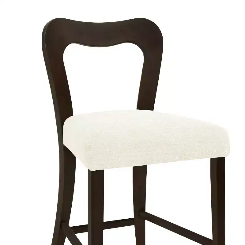 Christopher Knight Home Imamu Rubberwood Upholstered Counter Stools with Curved Open Back (Set of 2)