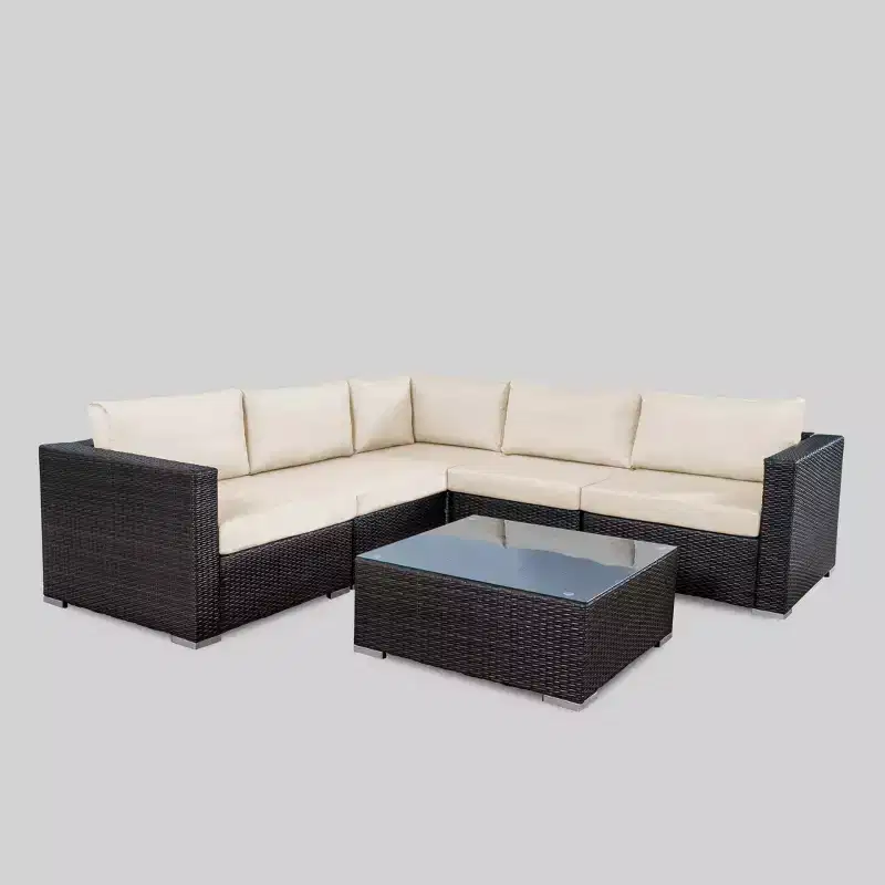 Santa Rosa 6pc Wicker Seating Sectional Set with Cushions - Christopher Knight Home