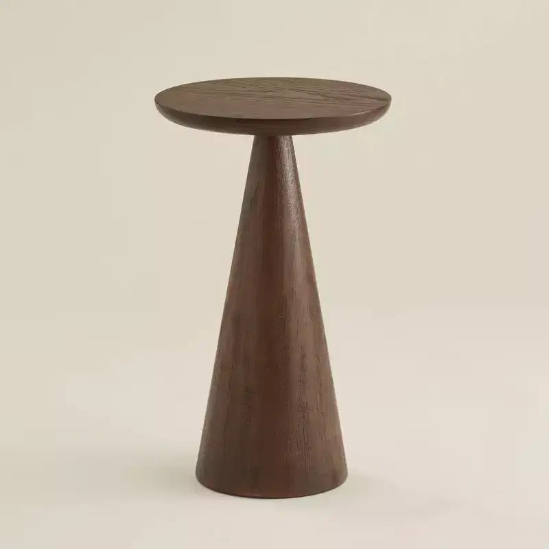20 High Rustic Modern Walnut Finish Wood Side Table