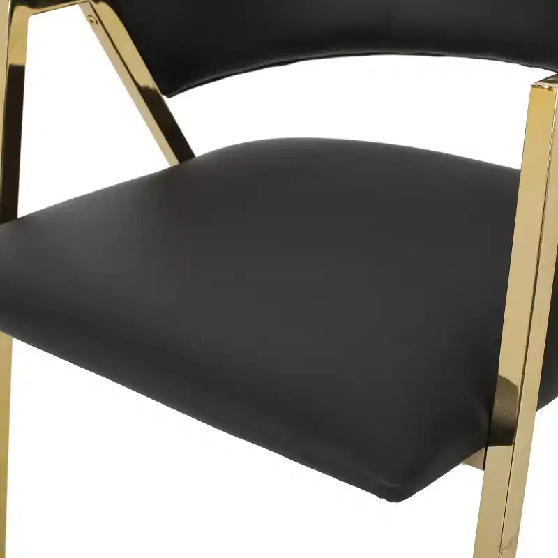 Okak Set of 2 Modern Dining Chairs, Fabric Dining Room Chairs, Upholstered Kitchen Side Chairs with Curved Backrest & Metal Frame
