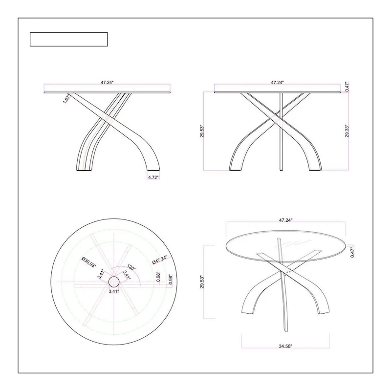 Somette Pogo Criss Cross Dining Set with Black Chairs