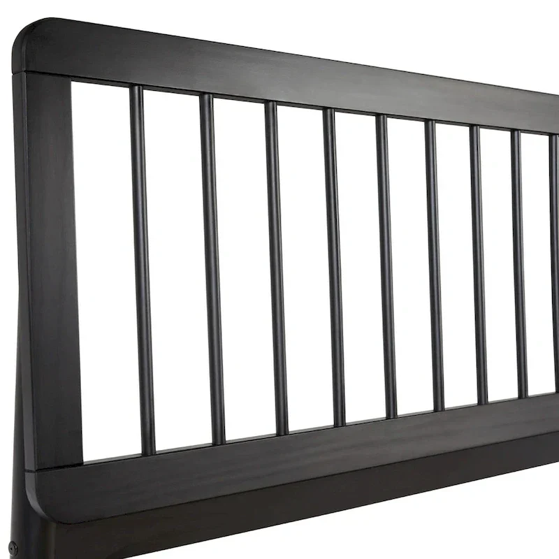 Solid Wood Queen Spindle Bed, Caramel / Natural Pine / Black, Fits 2