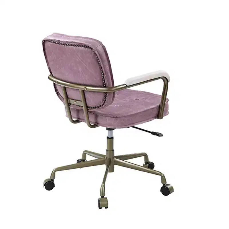 25 Siecross Grain Leather Reclining Accent Chair Pink - Acme Furniture: Swivel, Metal Frame, No Assembly