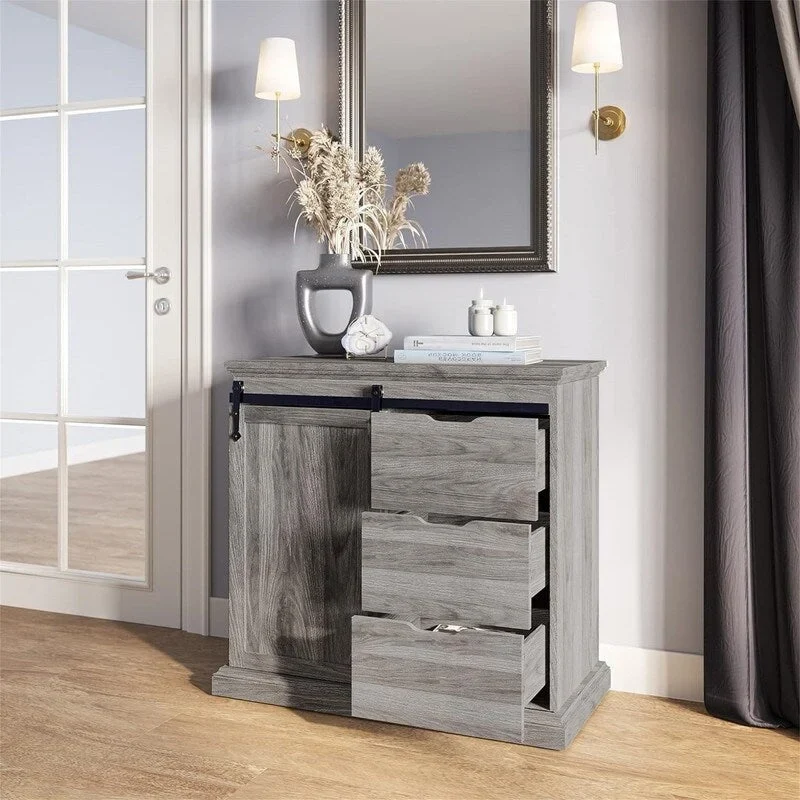 Sideboard Buffet Cabinet - 15.7D x 31.5W x 31.8H