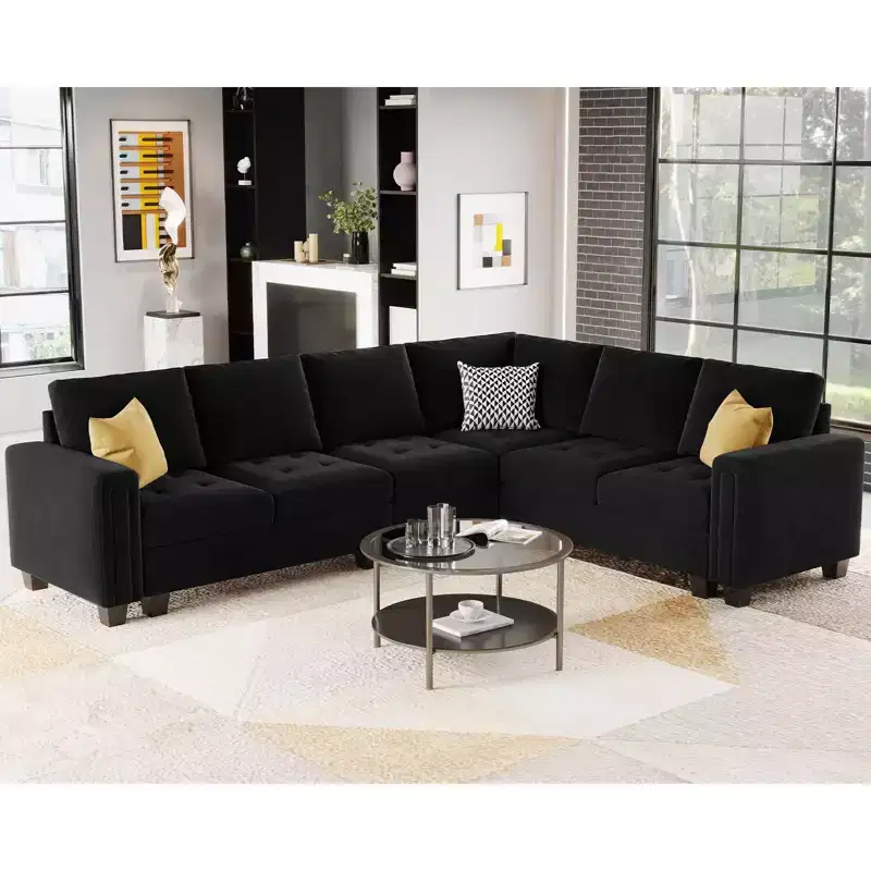 Belffin Modular Velvet Tufted Armrest Pair