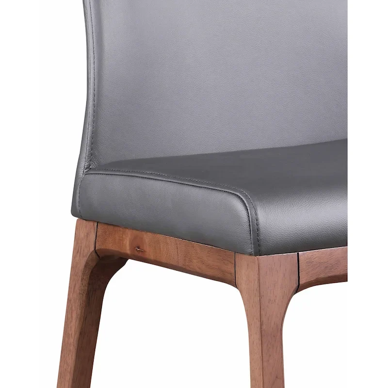 Somette Modern Contour Back Side Chair with Wood Base, Set of 2