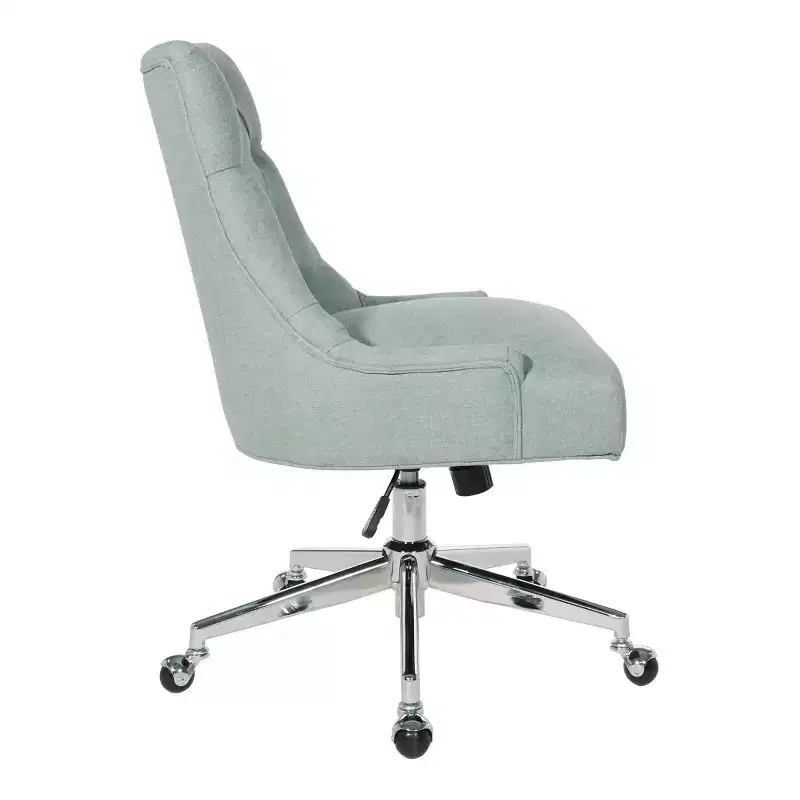 Black Tufted Armless Swivel Office Chair – Adjustable Height, Seats 1