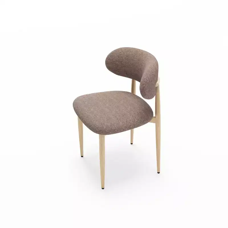 GDFStudio Adanna Modern Metal Upholstered Dining Chairs with Curved Backrest (Set of 4)