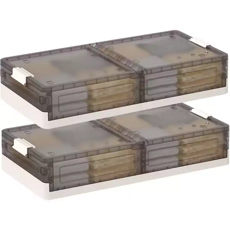 Acekool Under Bed Storage Containers with Wheels, Stackable Storage Bins with Lids, Pull-Out Organizer for Bedroom, Dorm, Closet, 2 Pack