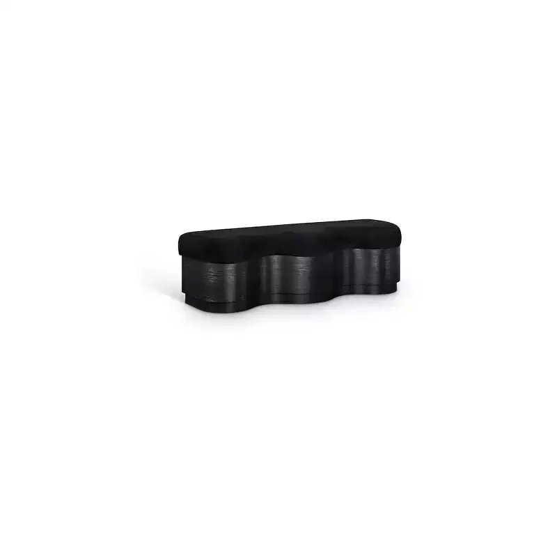 Meridian Furniture,Savoy Velour Fur Fabric Bench
