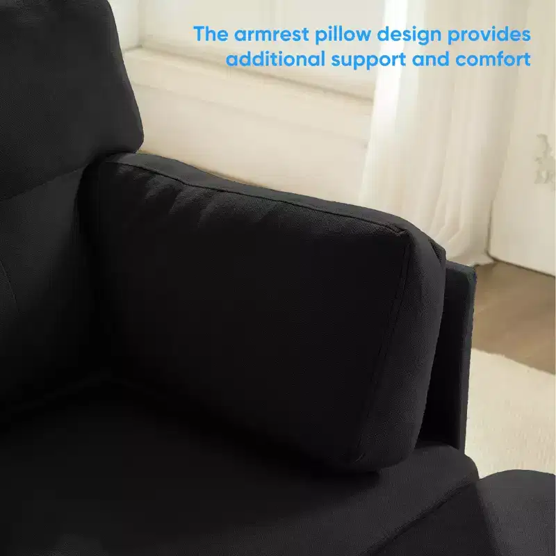 Mjkone Modular Convertible Sectional Sofa Couch, Upholstered Comfy Fabric 4-Seater Sofa with Movable Ottomans