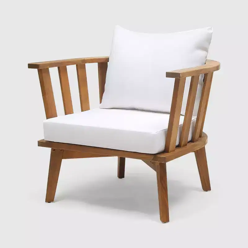 Solano Acacia Wood Club Chair: Weather-Resistant Patio Seating - Christopher Knight Home
