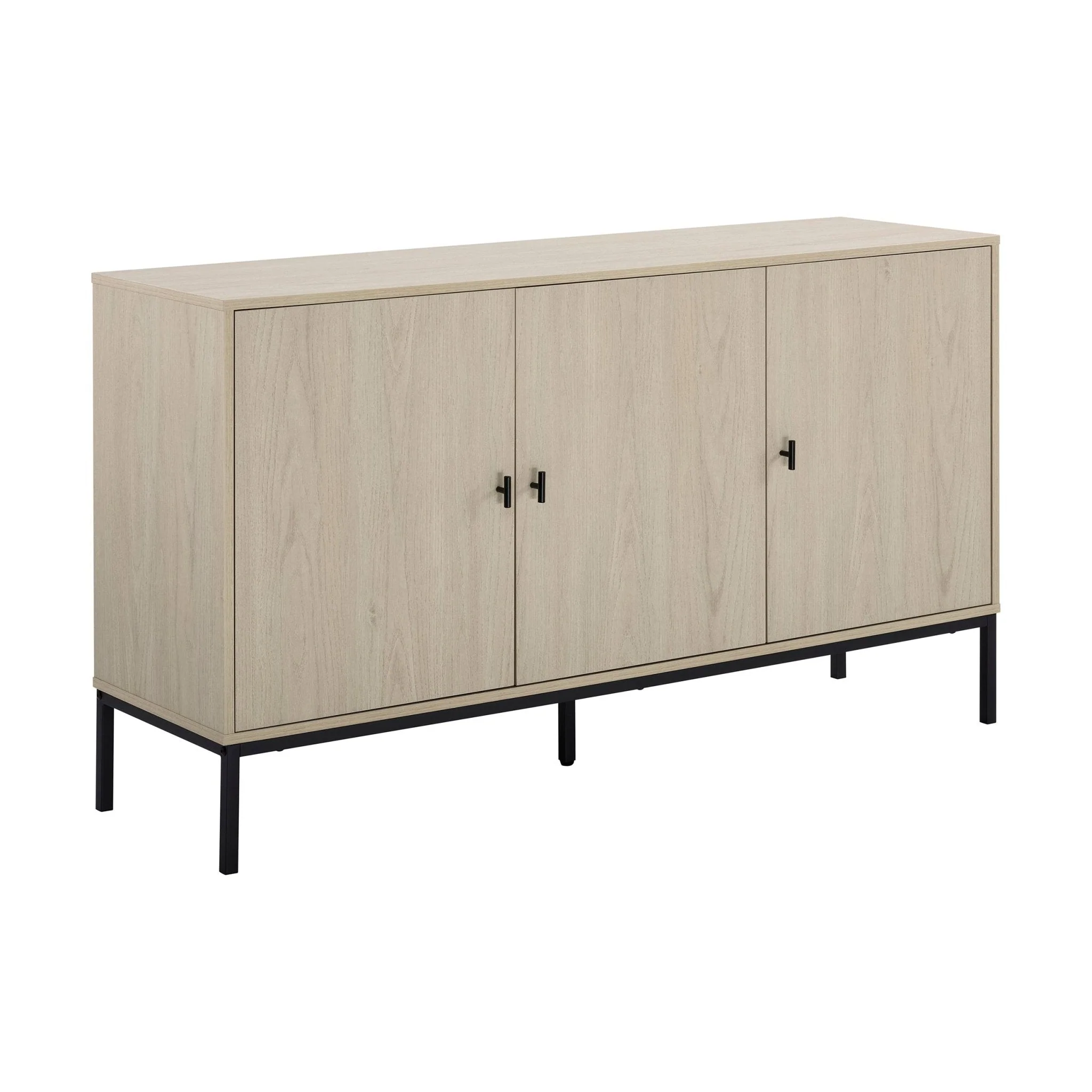 Scandi Light Wood Sideboard with Ample Storage for Living Room