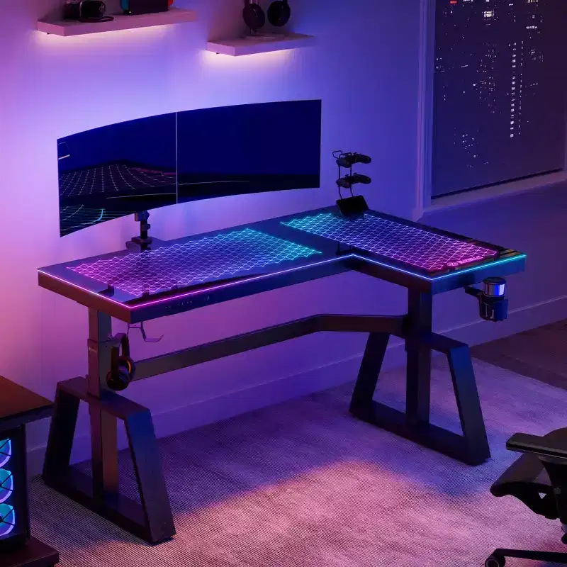 EUREKA ERGONOMIC GTG-L60 Pro, 60x23 Glass Desktop Gaming Standing Desk