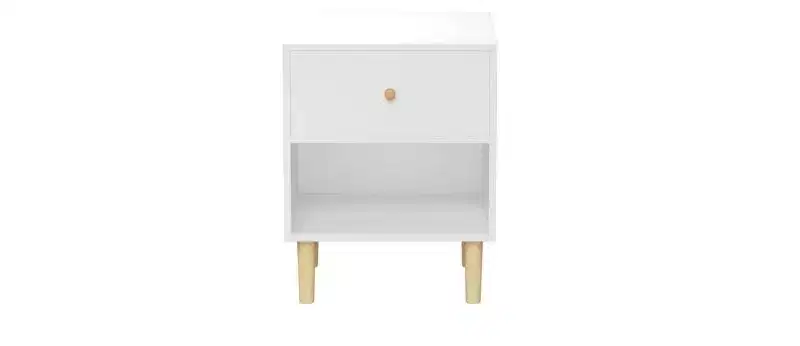 GDFStudio Crystal 23.22 H Wooden Nightstand with Drawer and Shelf