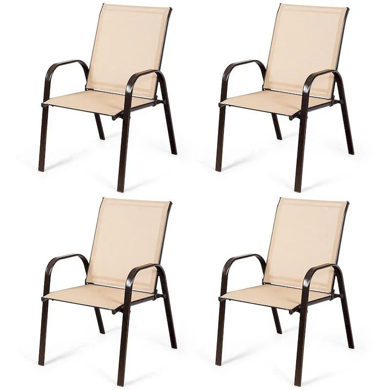 Costway 4PCS Patio Chairs Garden Deck Yard with Armrest - See Details