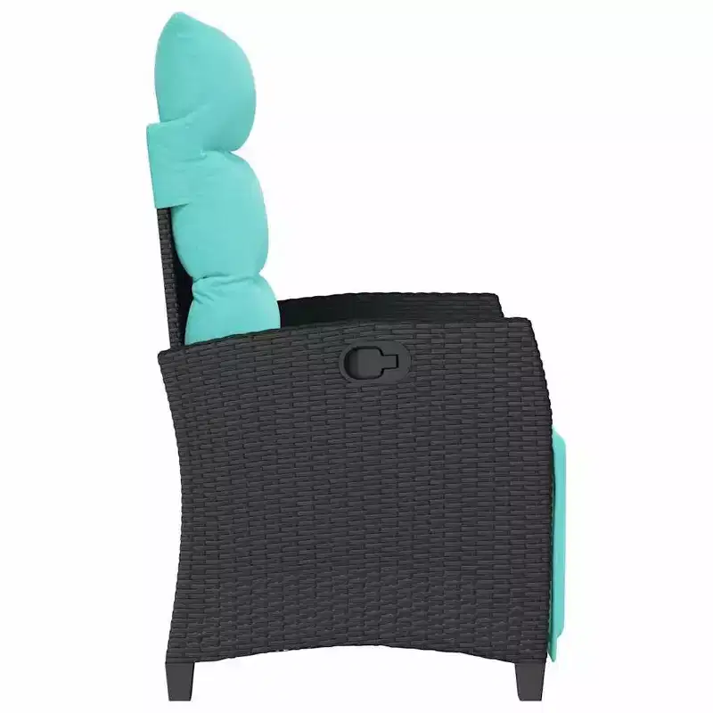 vidaXL Reclining Garden Chair in Poly Rattan with Side Table