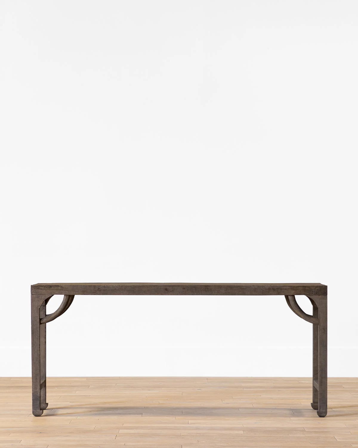 Modern Wood Console Table with Architectural Form for Living Room
