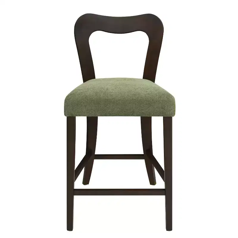 Christopher Knight Home Imamu Rubberwood Upholstered Counter Stools with Curved Open Back (Set of 2)