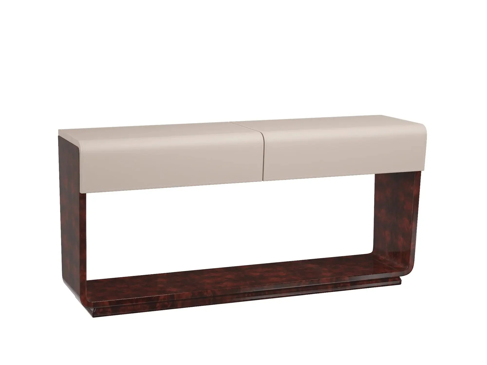 Luxurious Wood Veneer Foyer Console Table for Living Room Entryway