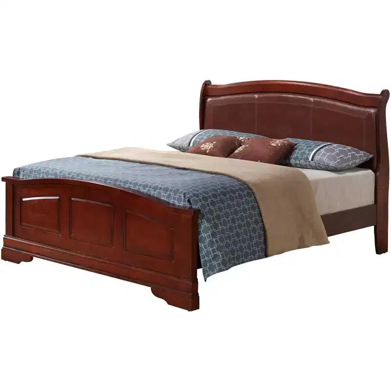 Passion Furniture Louis Philippe UpholsteWood King Panel Bed