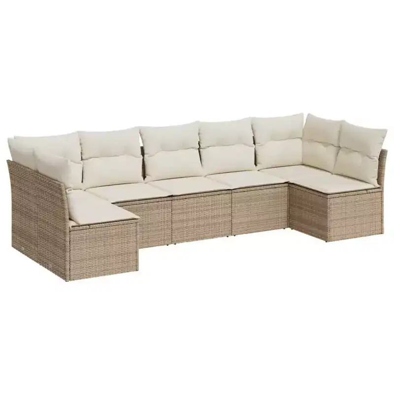 vidaXL Modular Garden Sofa Set with Cushions and Table