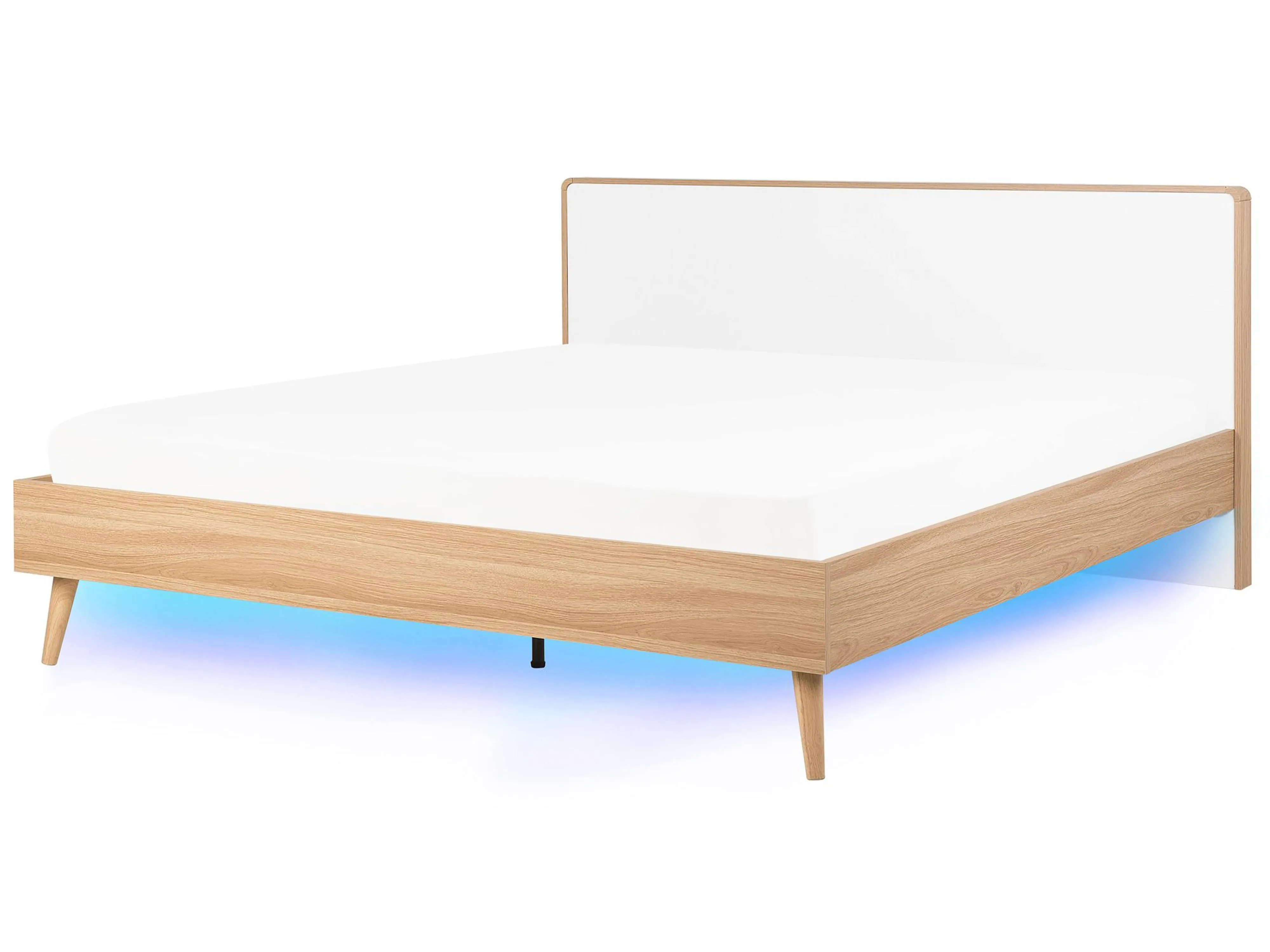 Letto con LED  180 x 200 cm Marrone chiaro