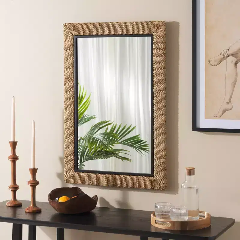 Amelda Mirror - 24.41 x 36.22 - MRR9017 - Natural/Black - Safavieh