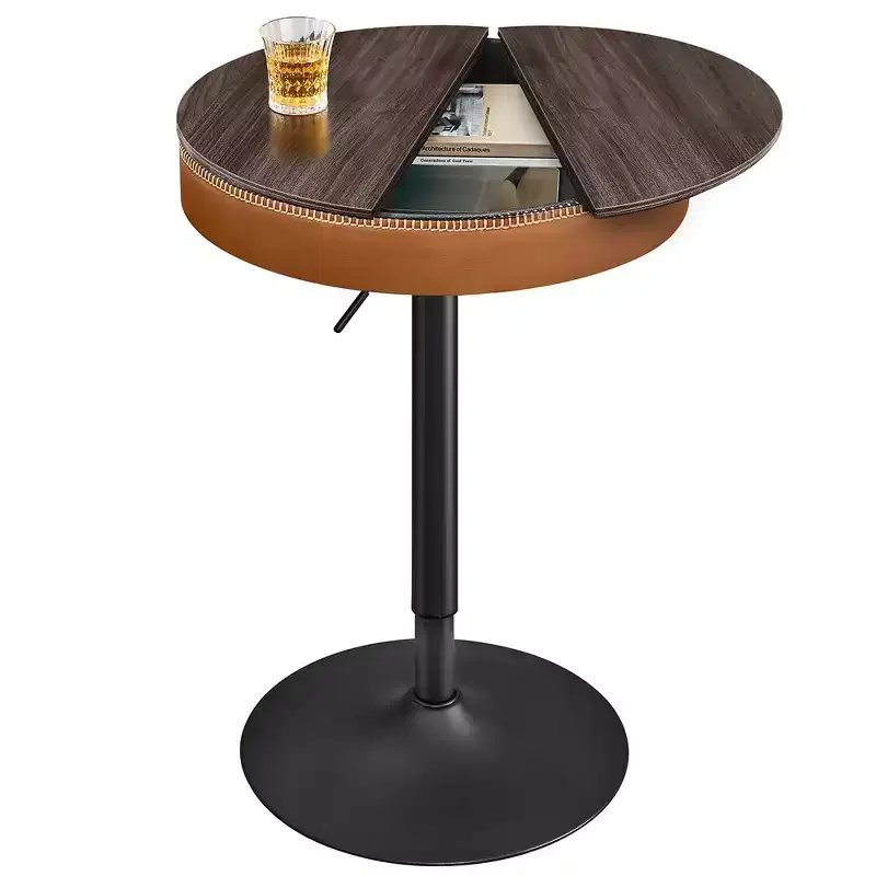 VASAGLE EKHO Collection - Height Adjustable Round Bar Table with Storage