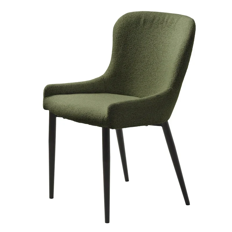 Rye Studio Boucle Dining Chairs with Black Steel Legs, Set of 2