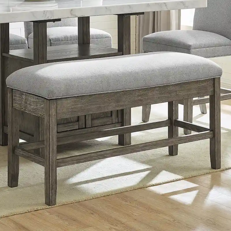 Steve Silver Garfield Driftwood Storage Counter Bench