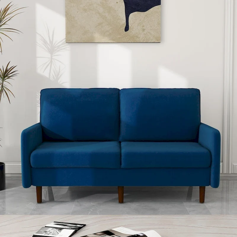 56.88 Modern Couch Velvet Loveseat Sofa for Living Room Furniture