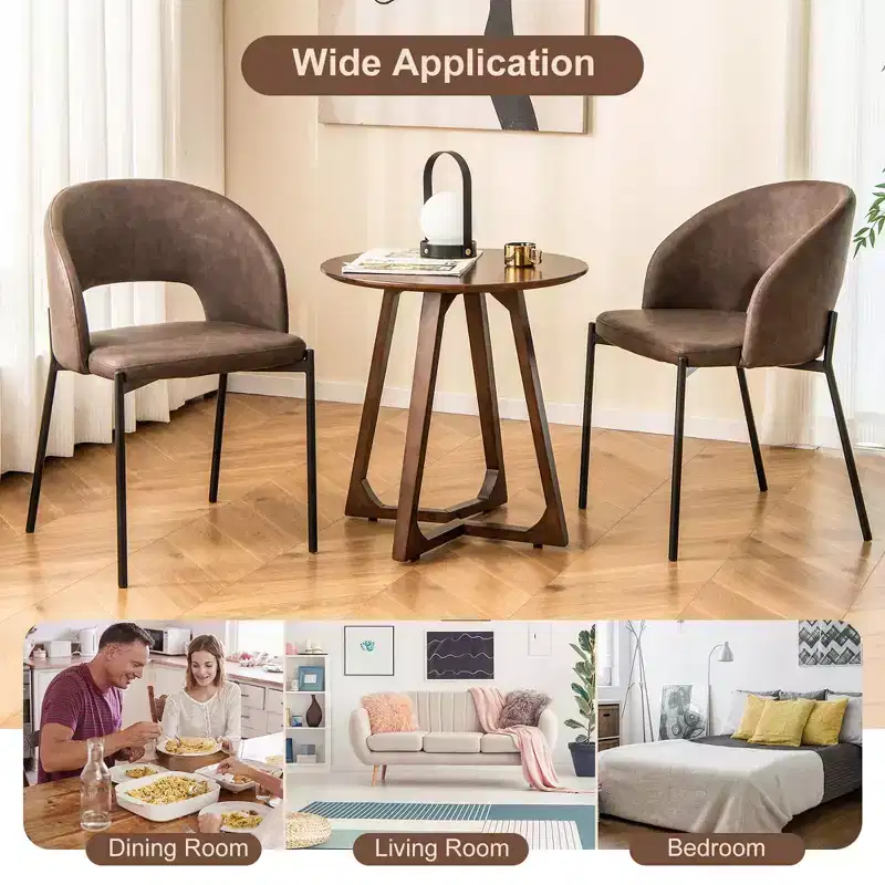 Costway Dining Chair Set of 2/4 with High-density Sponge Cushion Sturdy X-shaped Frame