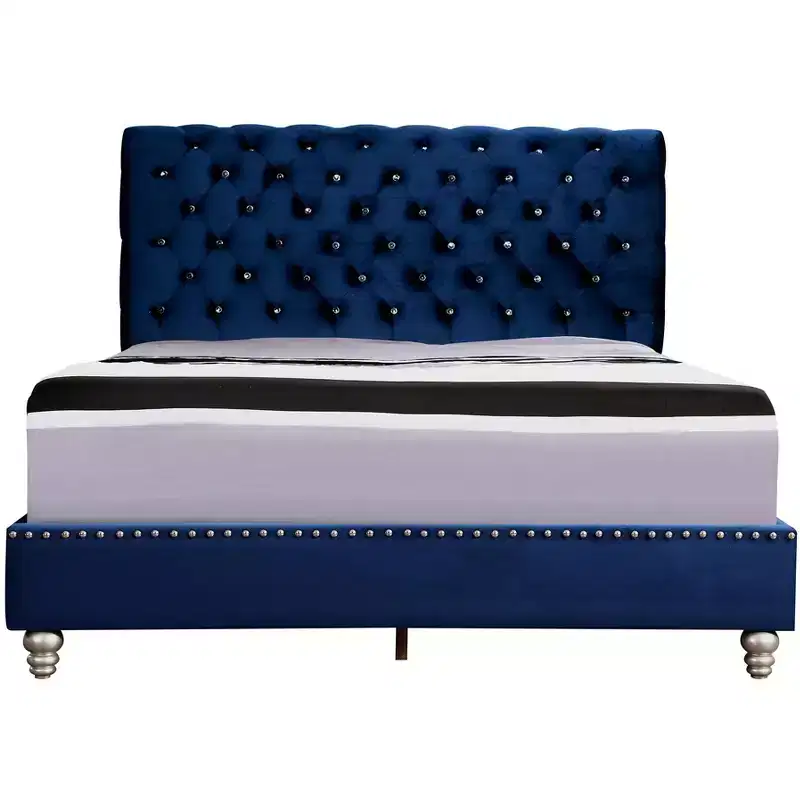Passion Furniture Maxx Tufted Upholstered Full Panel Bed