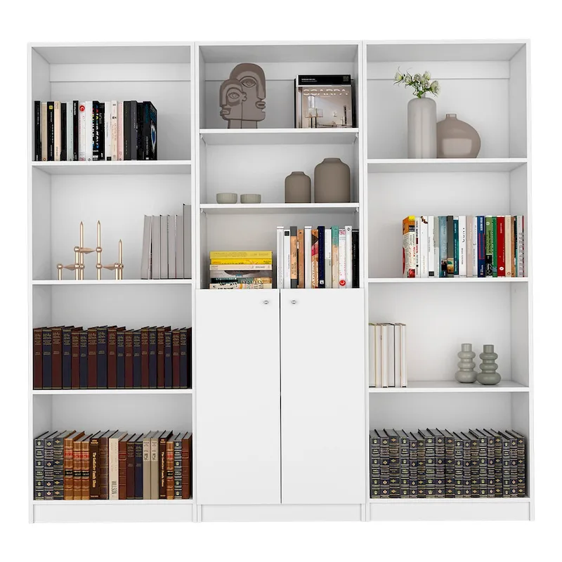 74 Wide 5-Shelf and Cabinet Bookcase