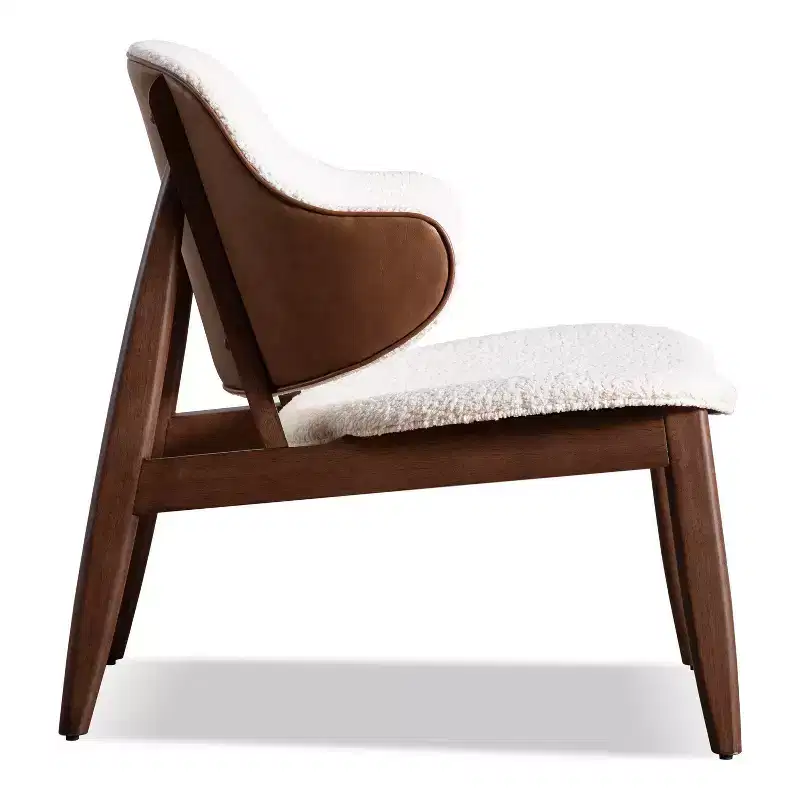 HOMES: Inside + Out 2pc Creekside Mid-Century Modern Accent Table Set with Chair Walnut