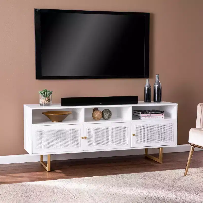 Mursley Media Cabinet with Storage - White - SEI