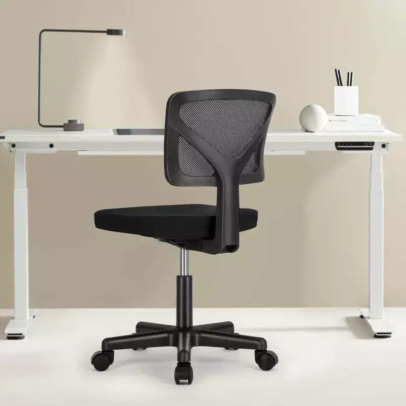 TUYOHW Low-Back Mesh Armless Office Chair, Computer Chair with Lumbar Support, Desk Chair for Study, Office, Reading Room