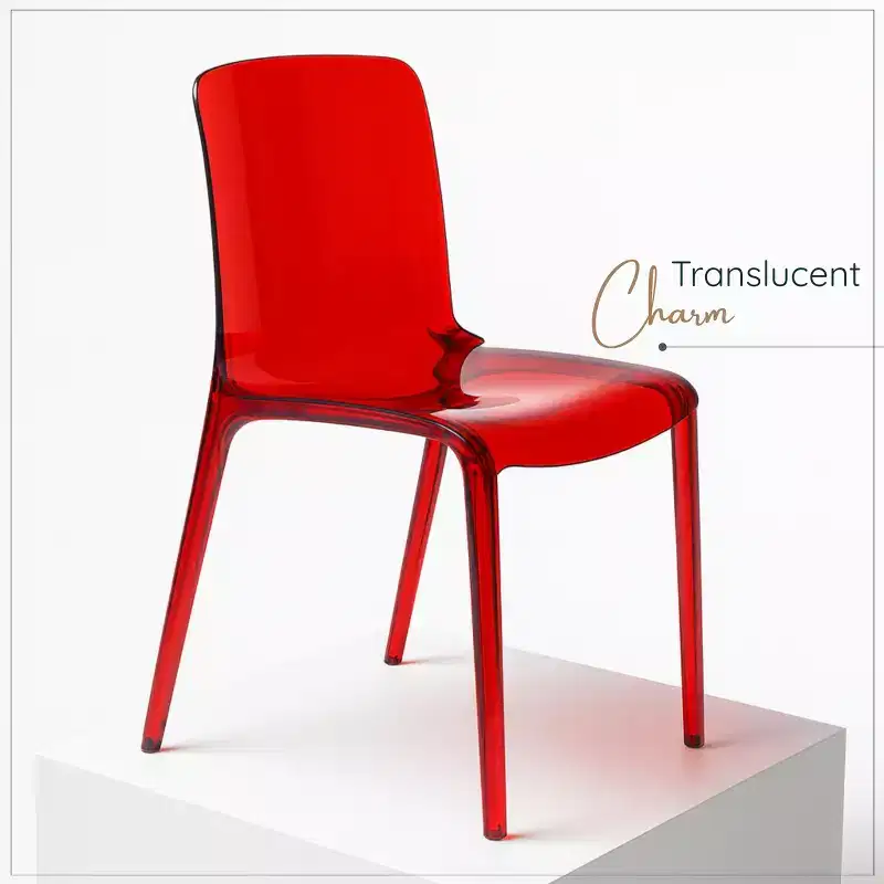 Clear Acrylic Dining Chair Set of 2 Stackable Waterfall Edge Lightweight 275 lbs