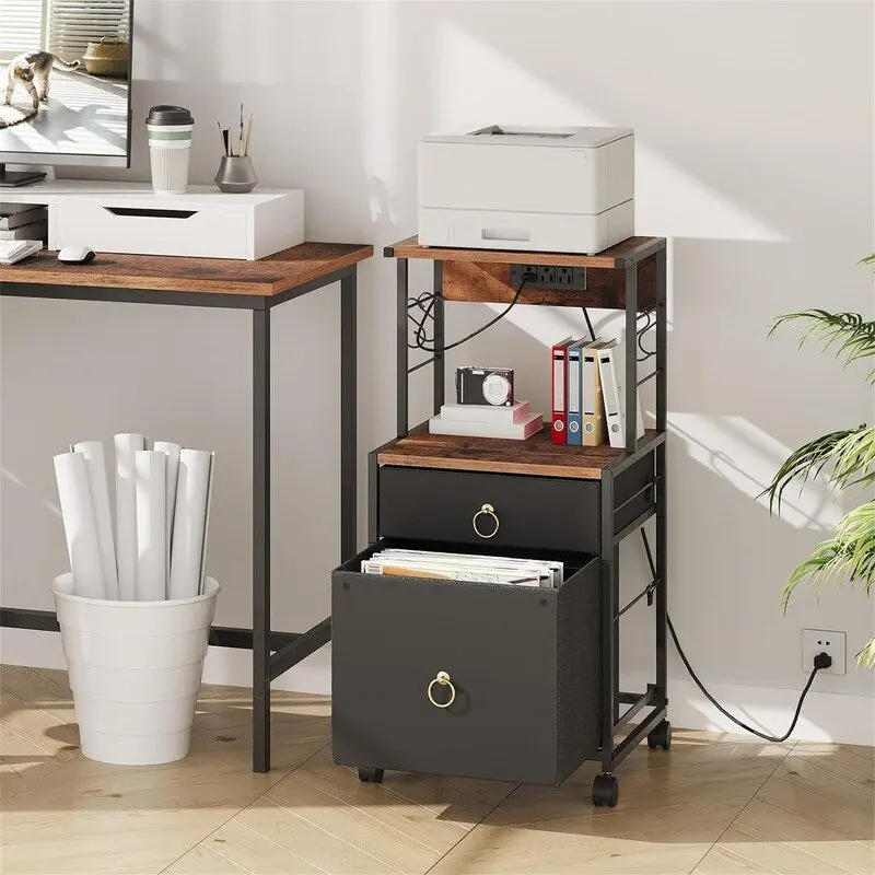 2-Drawer File Cabinet with Power Outlet